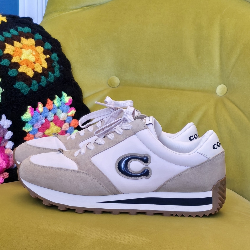 Coach Runner Sneakers - Beige Blue White